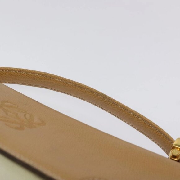 LOEWE Anagram Business Bag Leather 2way Beige Gold Auth 121886 - Picture 9 of 16